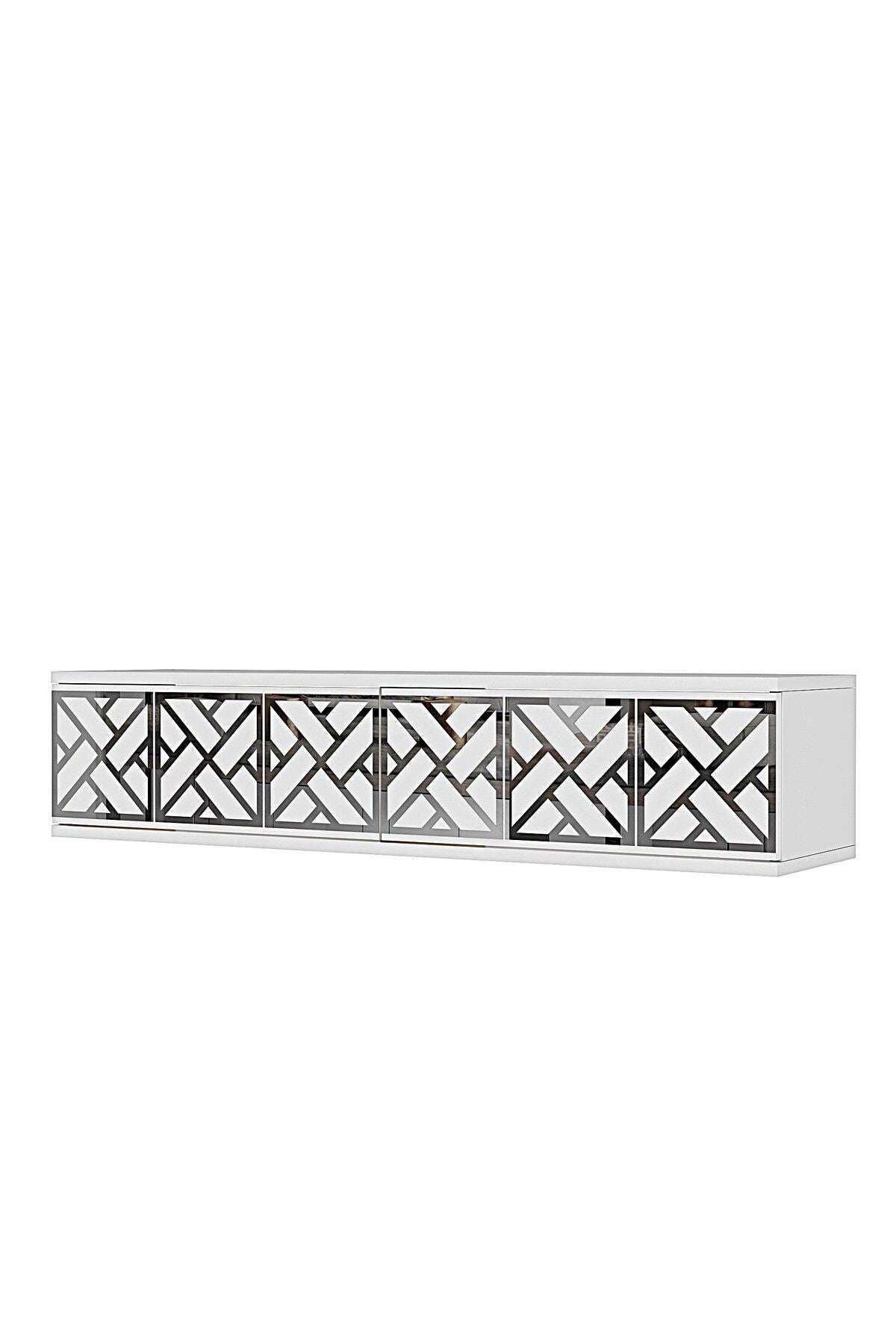 Συρταριέρα 120x25.5x29.6 εκ Λευκό / Ασημί 555CHM1659
