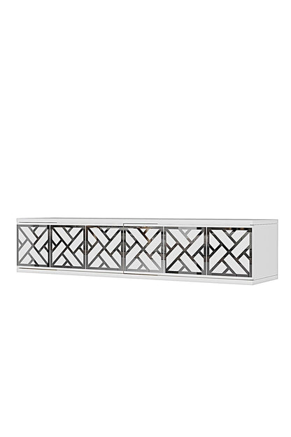 Συρταριέρα 120x25.5x29.6 εκ Λευκό / Ασημί 555CHM1659