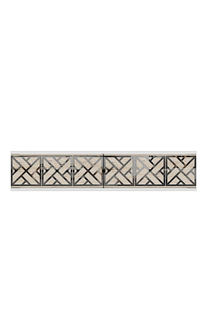 Συρταριέρα 120x25.5x29.6 εκ Λευκό / Ασημί / Travertine 555CHM1661
