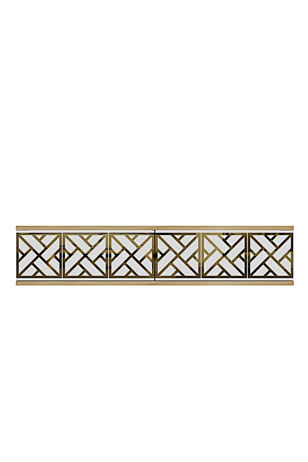 Συρταριέρα 120x25.5x29.6 εκ Δρυς Sapphire / Λευκό / Χρυσό 555CHM1662