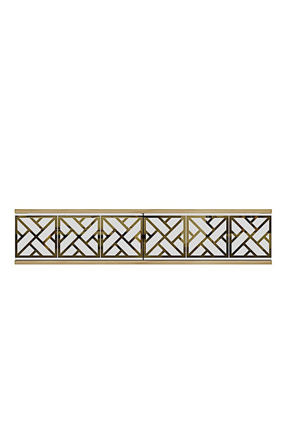 Συρταριέρα 120x25.5x29.6 εκ Δρυς Sapphire / Λευκό / Χρυσό 555CHM1662
