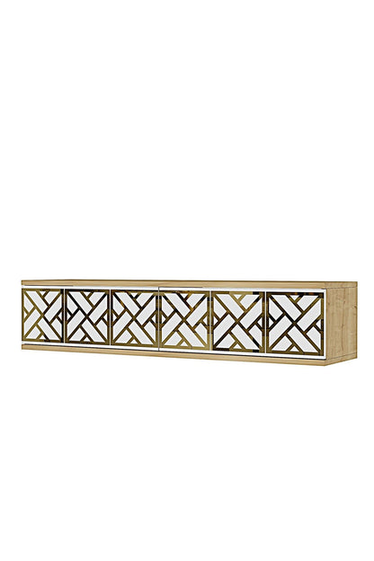 Συρταριέρα 120x25.5x29.6 εκ Δρυς Sapphire / Λευκό / Χρυσό 555CHM1662