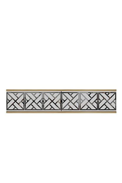 Συρταριέρα 120x25.5x29.6 εκ Δρυς Sapphire / Λευκό / Ασημί 555CHM1663