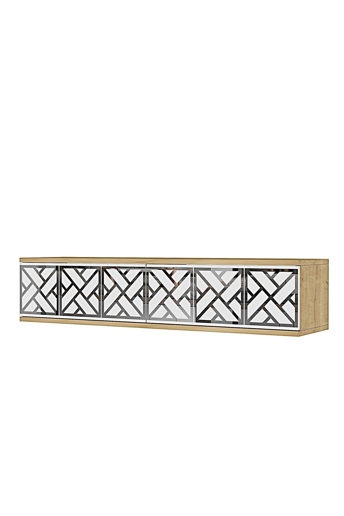 Συρταριέρα 120x25.5x29.6 εκ Δρυς Sapphire / Λευκό / Ασημί 555CHM1663