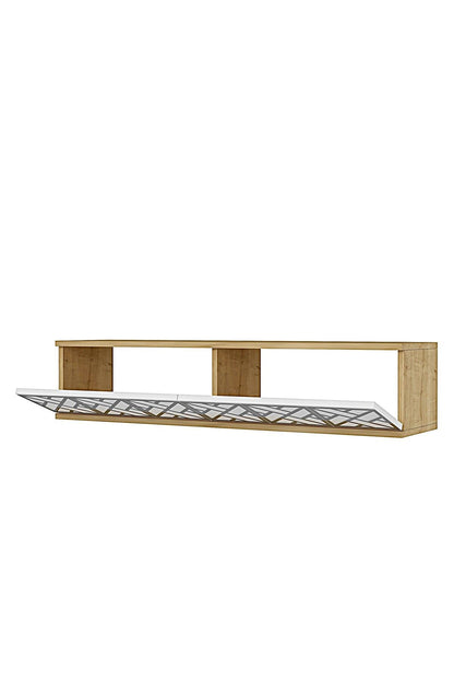 Συρταριέρα 120x25.5x29.6 εκ Δρυς Sapphire / Λευκό / Ασημί 555CHM1663