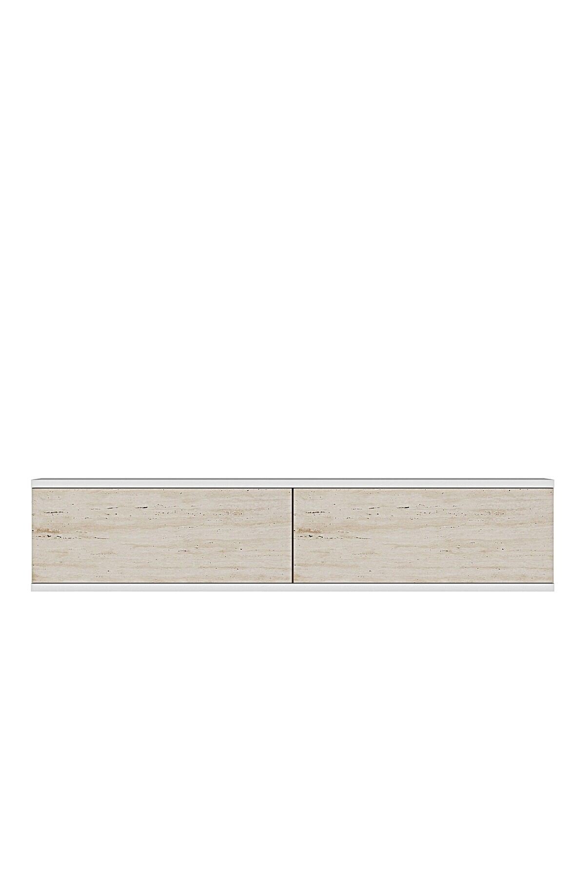 Συρταριέρα 120x25.5x29.6 εκ Λευκό / Travertine 555CHM1667