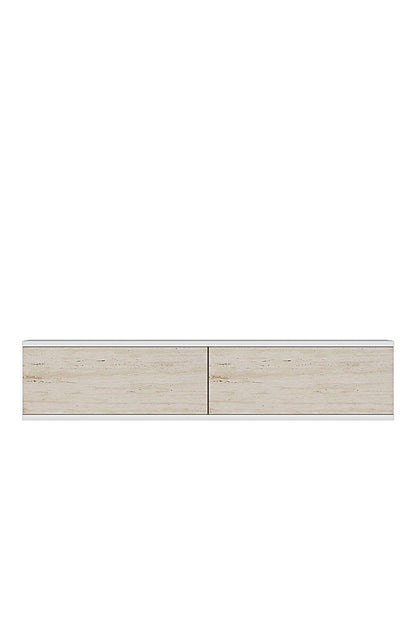 Συρταριέρα 120x25.5x29.6 εκ Λευκό / Travertine 555CHM1667