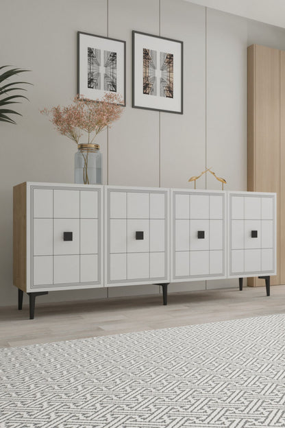 Κονσόλα Μπουφές 180x75x32 εκ Δρυς Sapphire / Λευκό 555CHM1671