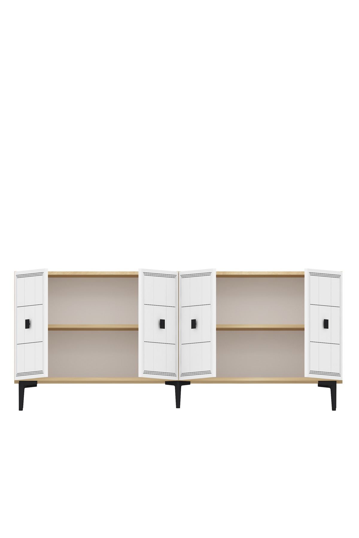 Κονσόλα Μπουφές 180x75x32 εκ Δρυς Sapphire / Λευκό 555CHM1671