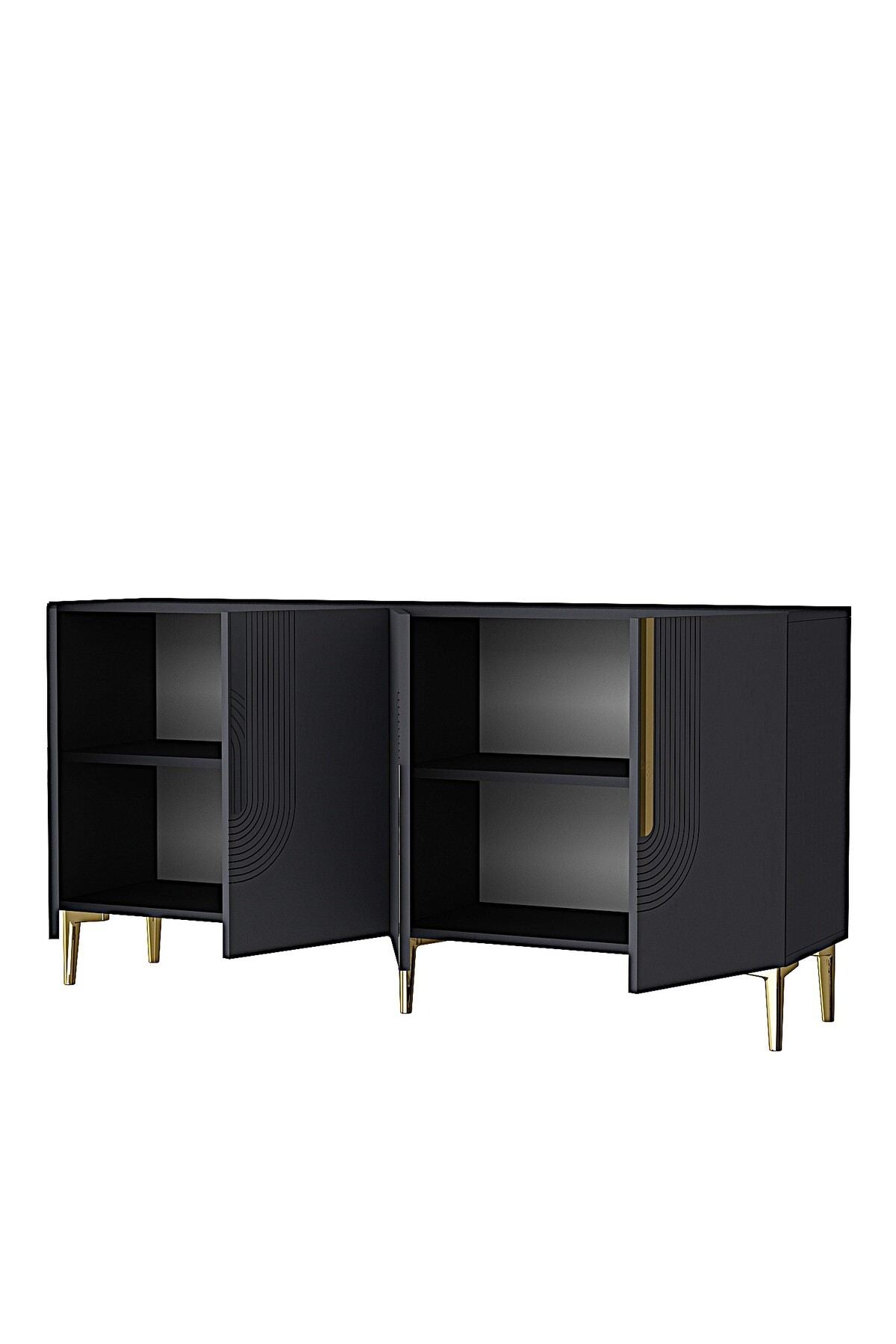 Κονσόλα Μπουφές 180x75x32 εκ Ανθρακί / Χρυσό 555CHM1672