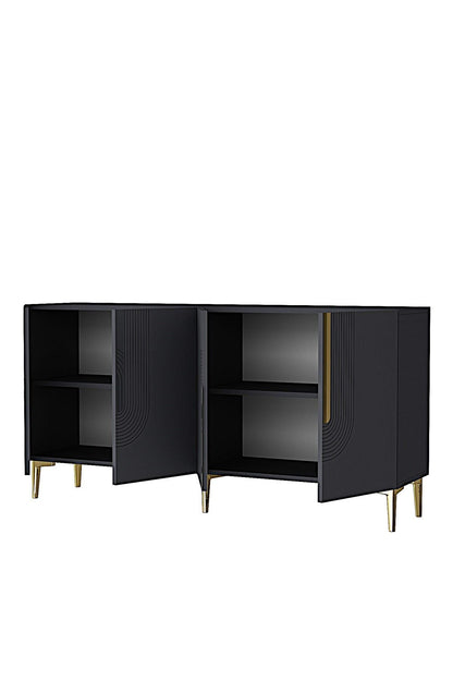 Κονσόλα Μπουφές 180x75x32 εκ Ανθρακί / Χρυσό 555CHM1672