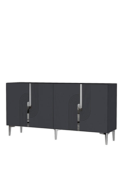 Κονσόλα Μπουφές 180x75x32 εκ Ανθρακί / Ασημί 555CHM1673