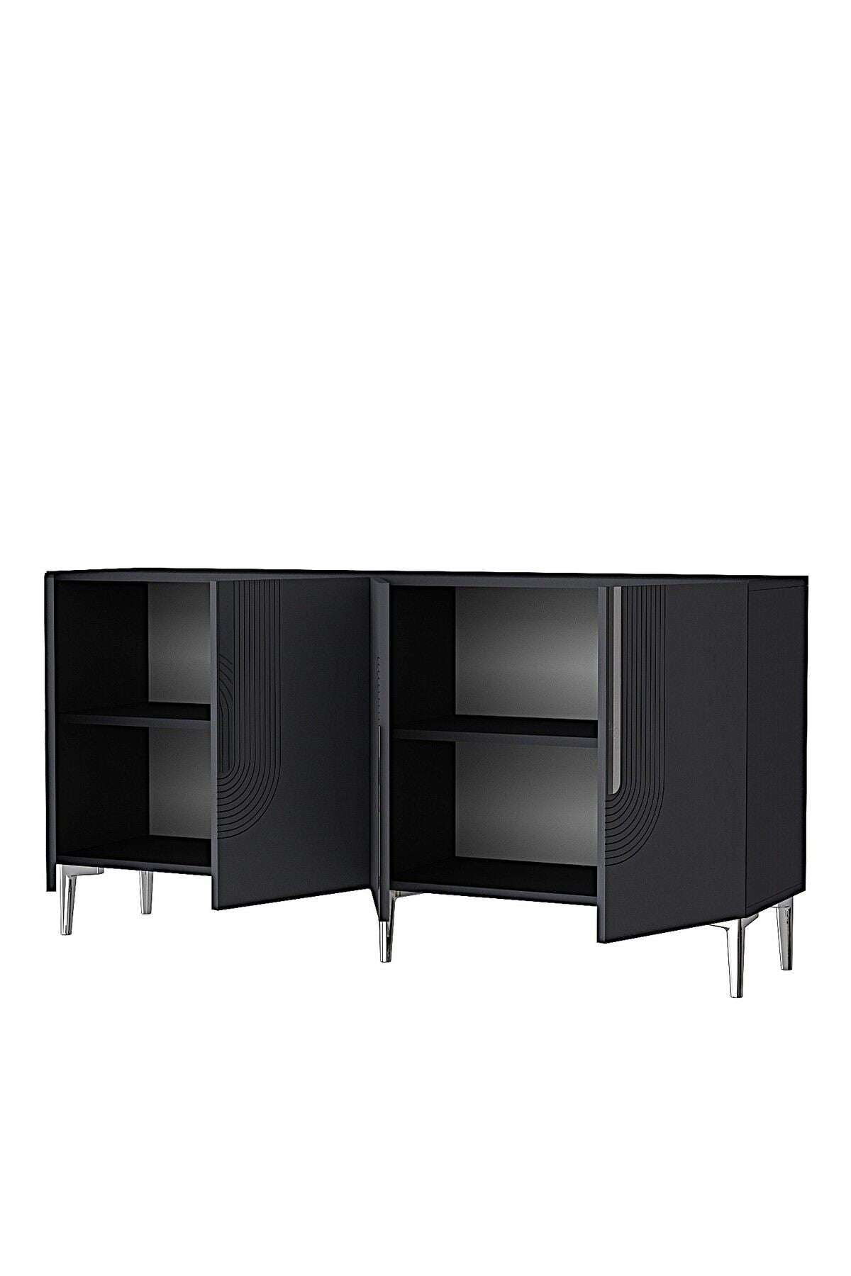 Κονσόλα Μπουφές 180x75x32 εκ Ανθρακί / Ασημί 555CHM1673