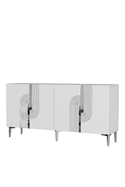 Κονσόλα Μπουφές 180x75x32 εκ Λευκό / Ασημί 555CHM1675