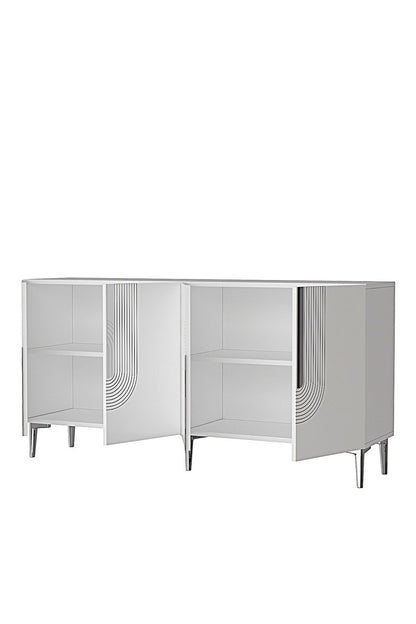 Κονσόλα Μπουφές 180x75x32 εκ Λευκό / Ασημί 555CHM1675