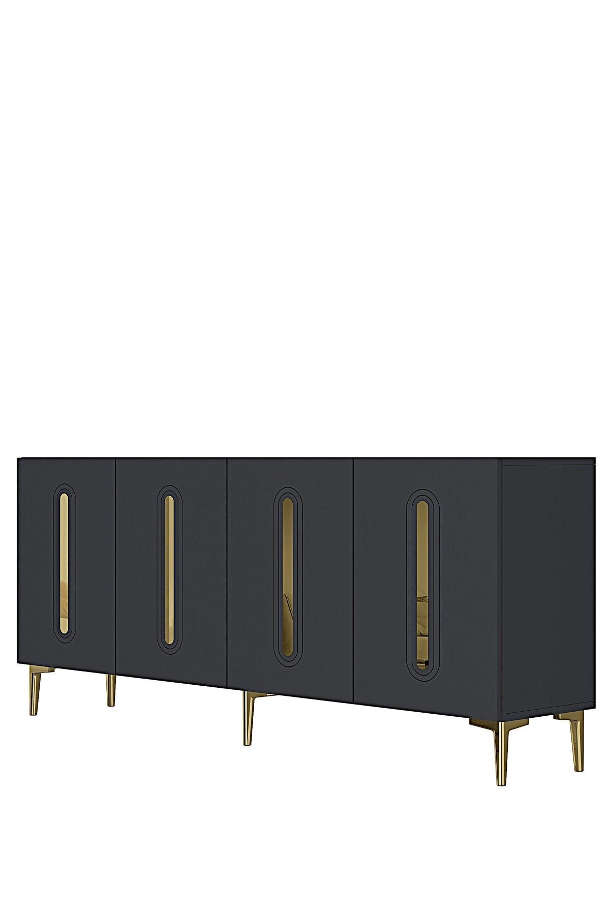 Κονσόλα Μπουφές 180x75x32 εκ Ανθρακί / Χρυσό 555CHM1685