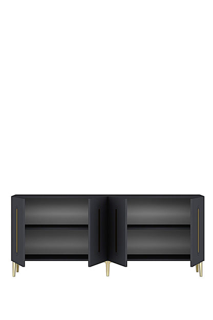 Κονσόλα Μπουφές 180x75x32 εκ Ανθρακί / Χρυσό 555CHM1685