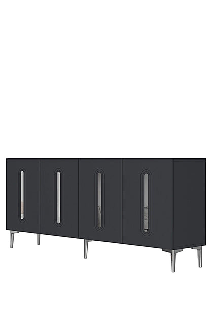 Κονσόλα Μπουφές 180x75x32 εκ Ανθρακί / Ασημί 555CHM1686