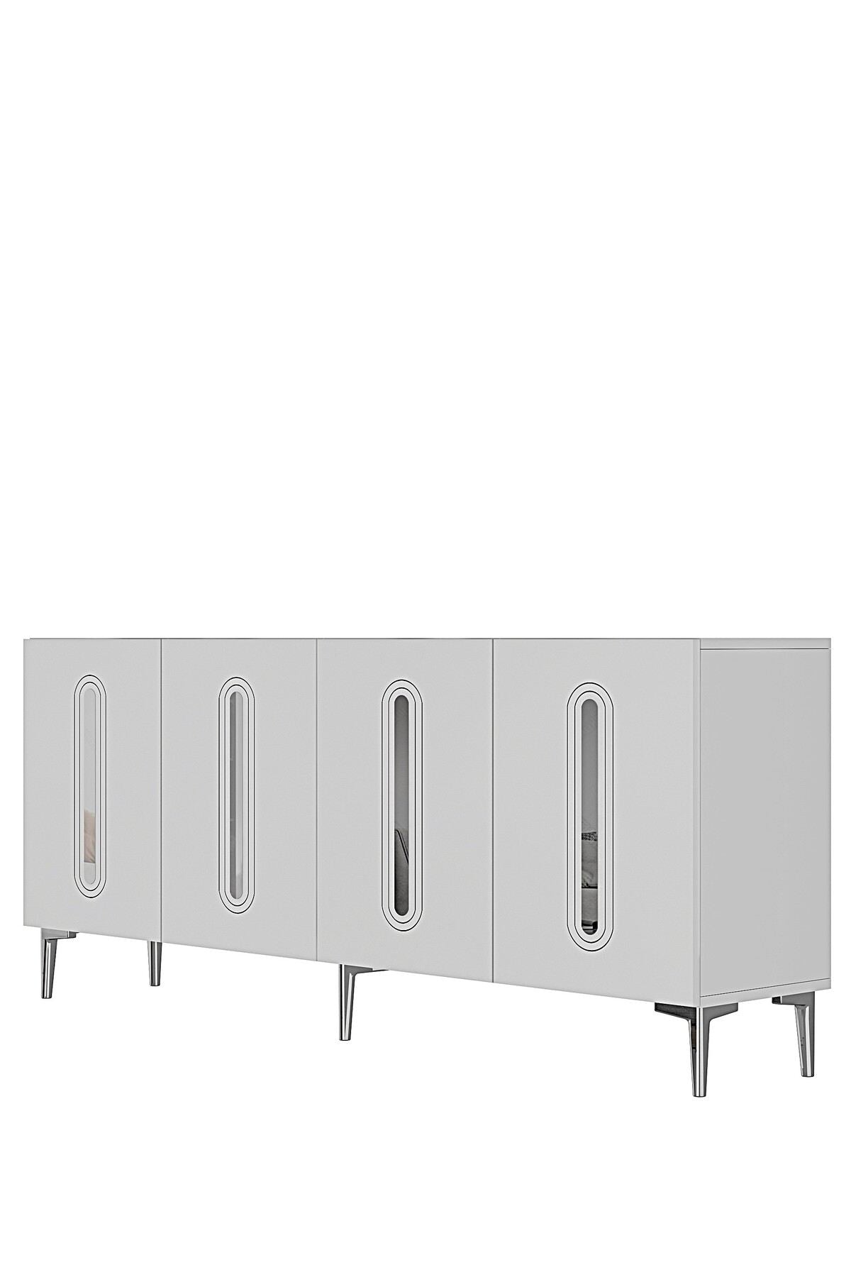 Κονσόλα Μπουφές 180x75x32 εκ Λευκό / Ασημί 555CHM1688