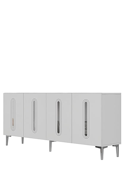 Κονσόλα Μπουφές 180x75x32 εκ Λευκό / Ασημί 555CHM1688