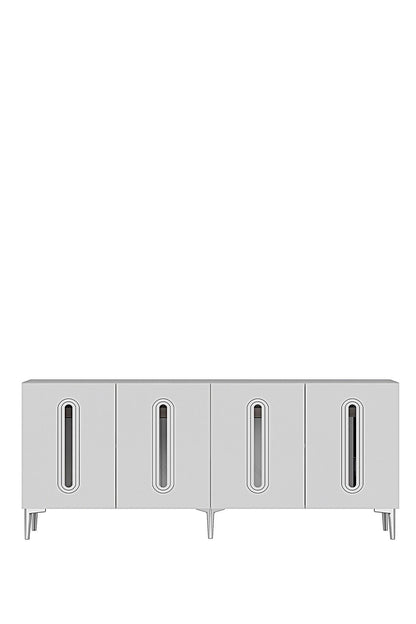 Κονσόλα Μπουφές 180x75x32 εκ Λευκό / Ασημί 555CHM1688