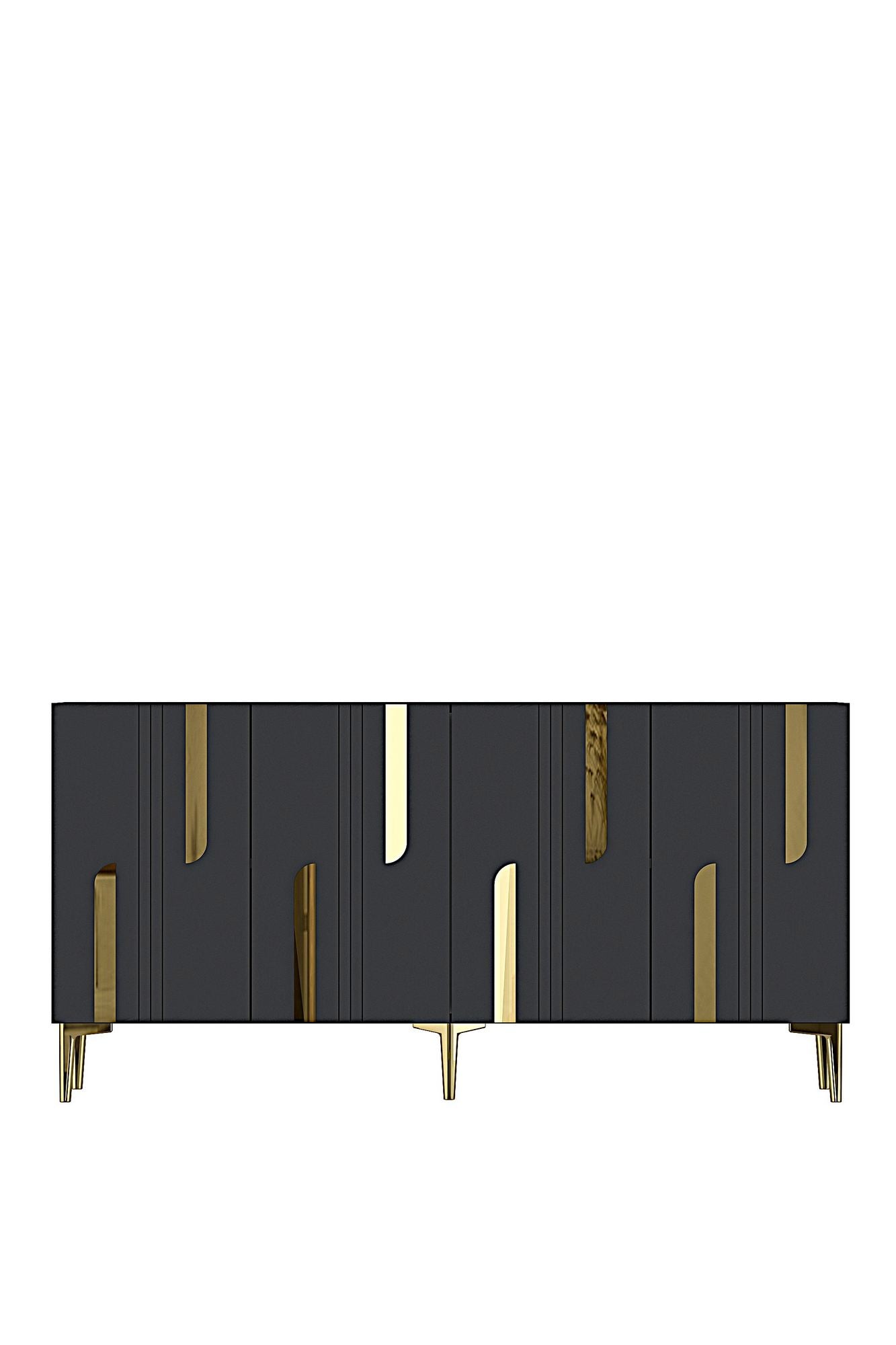 Κονσόλα Μπουφές 150x75x32 εκ Ανθρακί / Χρυσό 555CHM1697