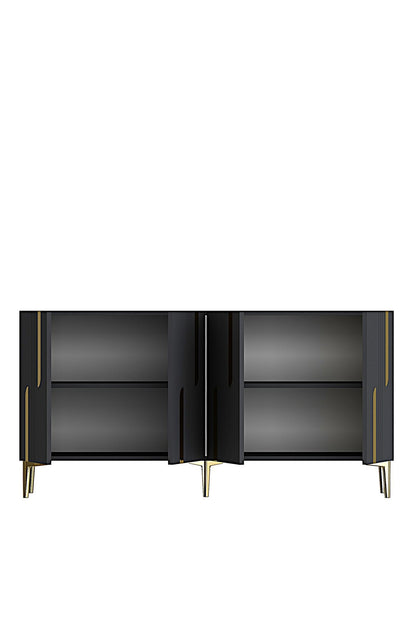 Κονσόλα Μπουφές 150x75x32 εκ Ανθρακί / Χρυσό 555CHM1697