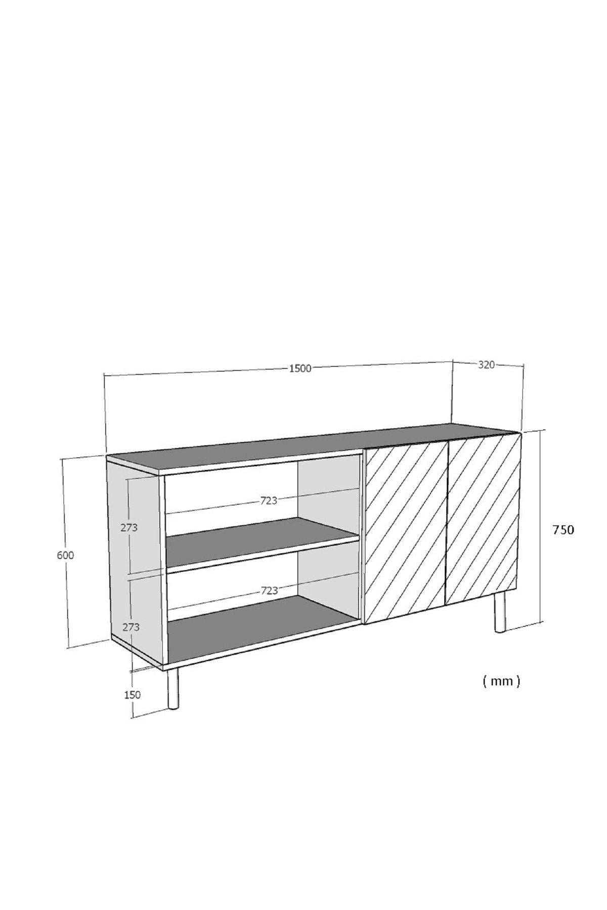 Κονσόλα Μπουφές 150x75x32 εκ Λευκό / Χρυσό 555CHM1699