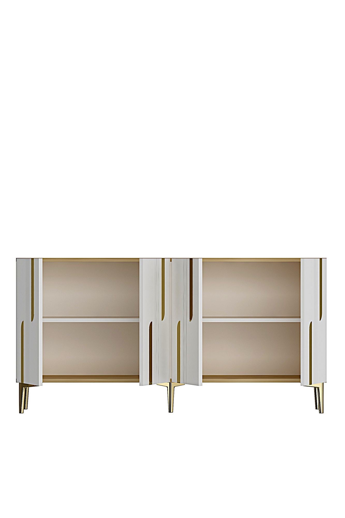 Κονσόλα Μπουφές 150x75x32 εκ Δρυς Sapphire / Λευκό / Χρυσό 555CHM1701