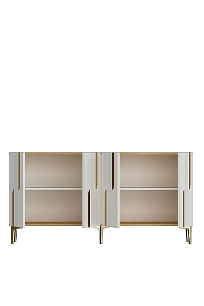 Κονσόλα Μπουφές 150x75x32 εκ Δρυς Sapphire / Λευκό / Χρυσό 555CHM1701