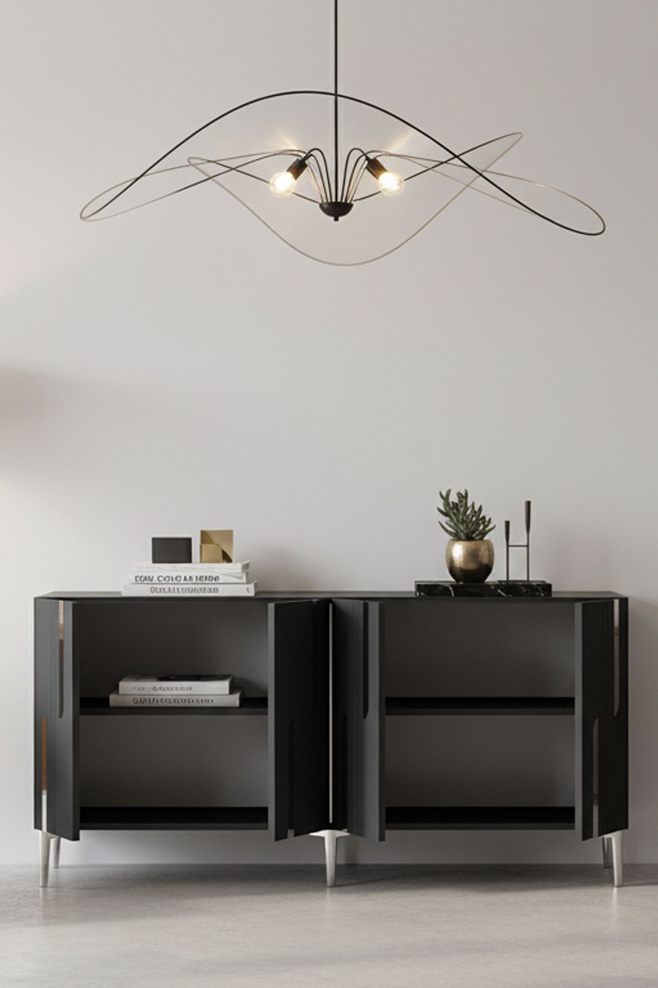 Κονσόλα Μπουφές 150x75x32 εκ Ανθρακί / Ασημί 555CHM1702