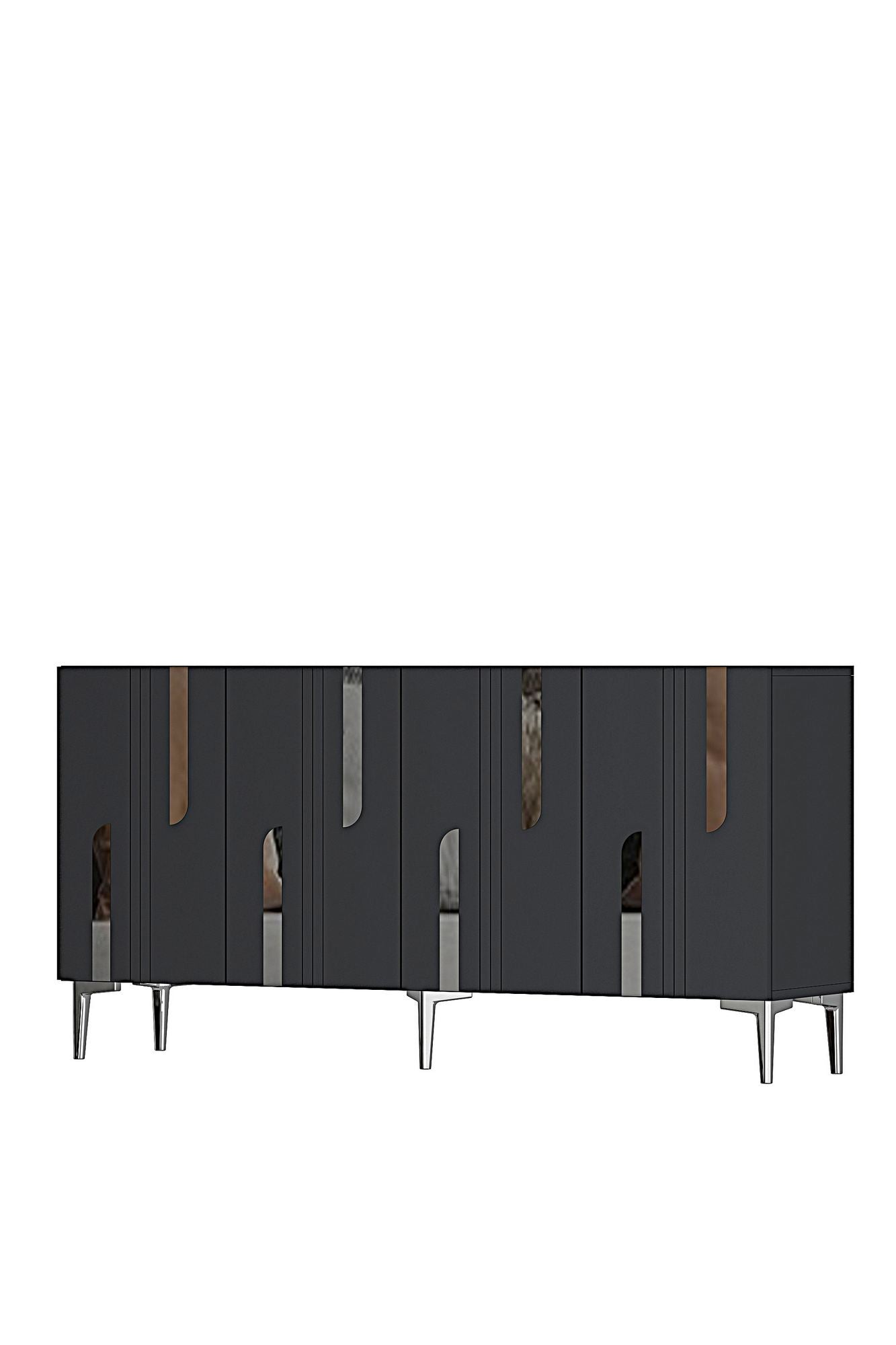 Κονσόλα Μπουφές 150x75x32 εκ Ανθρακί / Ασημί 555CHM1702
