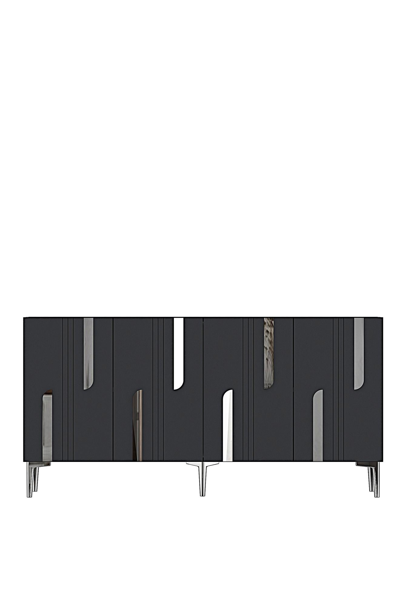 Κονσόλα Μπουφές 150x75x32 εκ Ανθρακί / Ασημί 555CHM1702