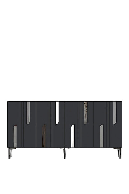 Κονσόλα Μπουφές 150x75x32 εκ Ανθρακί / Ασημί 555CHM1702