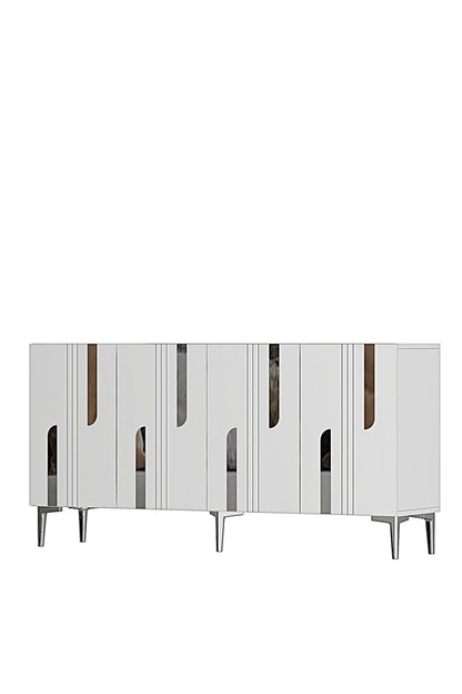 Κονσόλα Μπουφές 150x75x32 εκ Λευκό / Ασημί 555CHM1704
