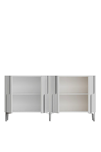 Κονσόλα Μπουφές 150x75x32 εκ Λευκό / Ασημί 555CHM1704