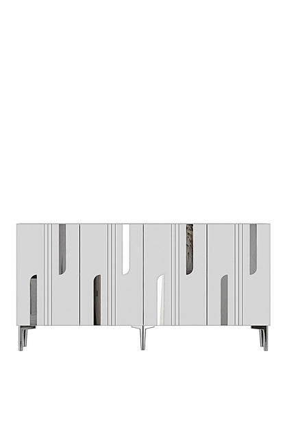 Κονσόλα Μπουφές 150x75x32 εκ Δρυς Sapphire / Λευκό / Ασημί 555CHM1706