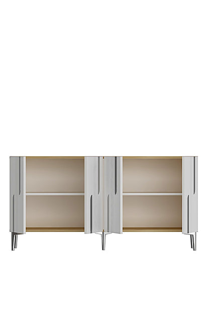 Κονσόλα Μπουφές 150x75x32 εκ Δρυς Sapphire / Λευκό / Ασημί 555CHM1706