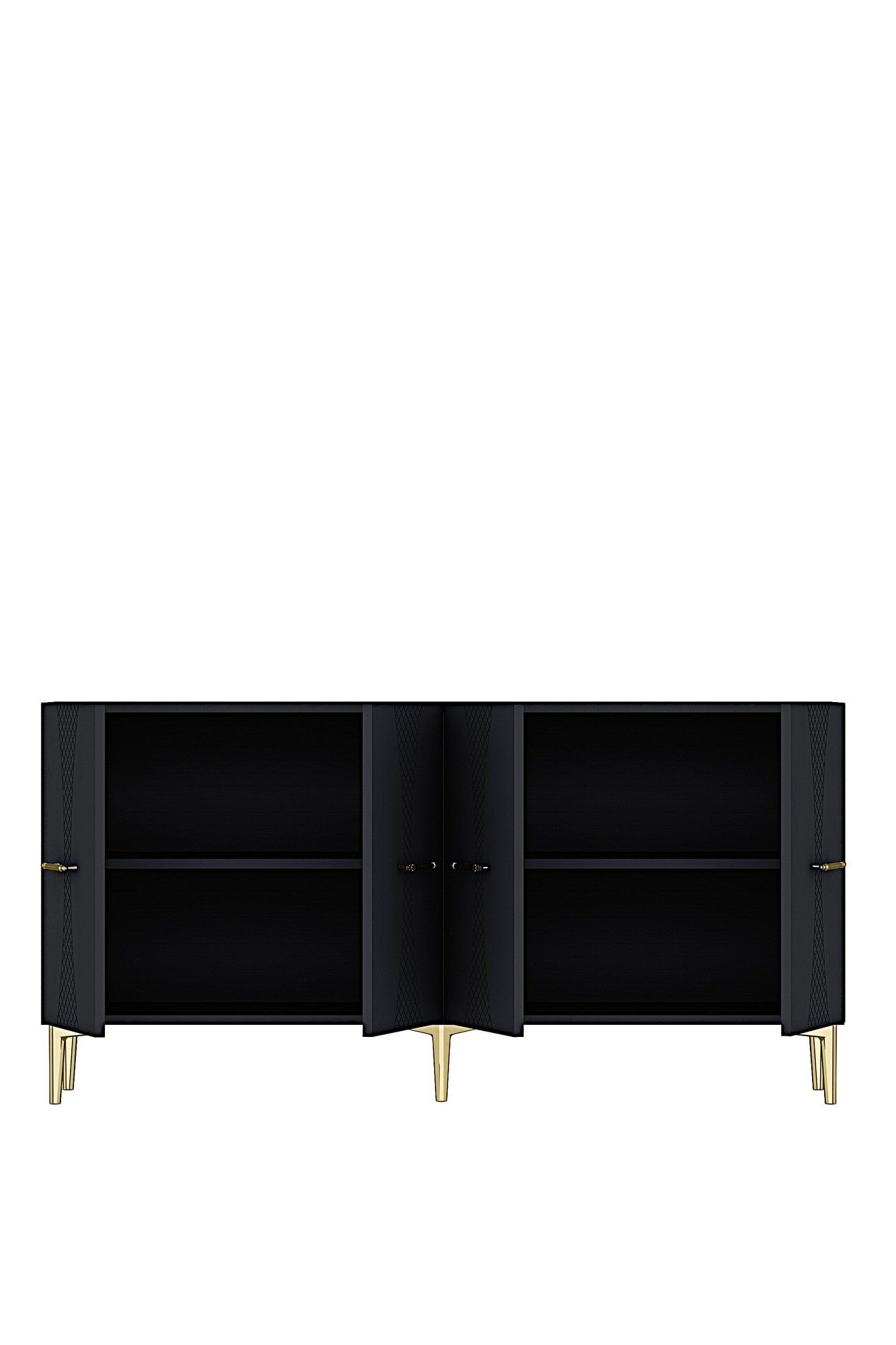Κονσόλα Μπουφές 150x75x32 εκ Ανθρακί / Χρυσό 555CHM1707