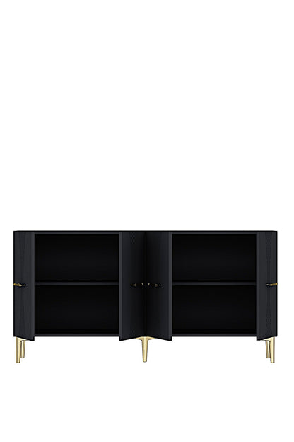 Κονσόλα Μπουφές 150x75x32 εκ Ανθρακί / Χρυσό 555CHM1707