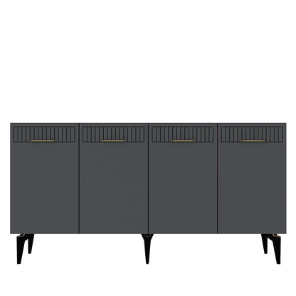 Κονσόλα Μπουφές 150x79x32 εκ Ανθρακί / Χρυσό 555CHM1712