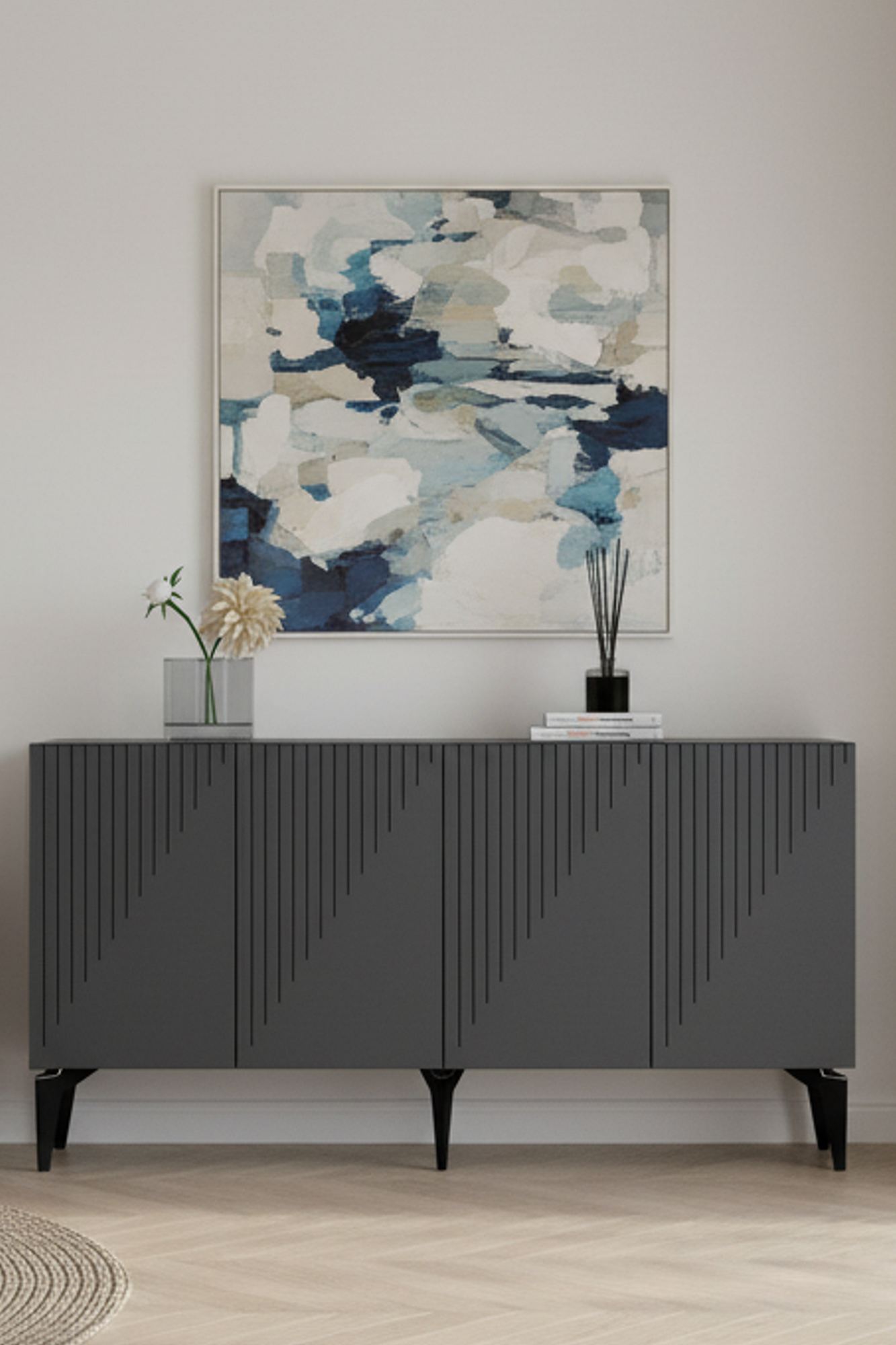 Κονσόλα Μπουφές 150x79x32 εκ Ανθρακί 555CHM1714