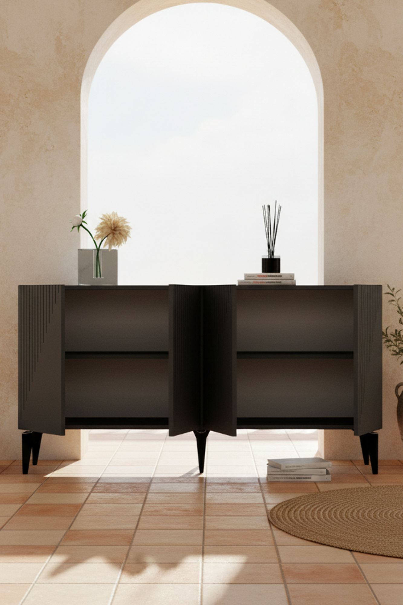 Κονσόλα Μπουφές 150x79x32 εκ Ανθρακί 555CHM1714