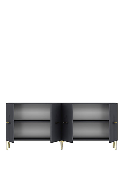 Κονσόλα Μπουφές 180x75x32 εκ Ανθρακί / Χρυσό 555CHM1716