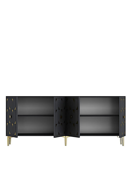 Κονσόλα Μπουφές 180x75x32 εκ Ανθρακί / Χρυσό 555CHM1719