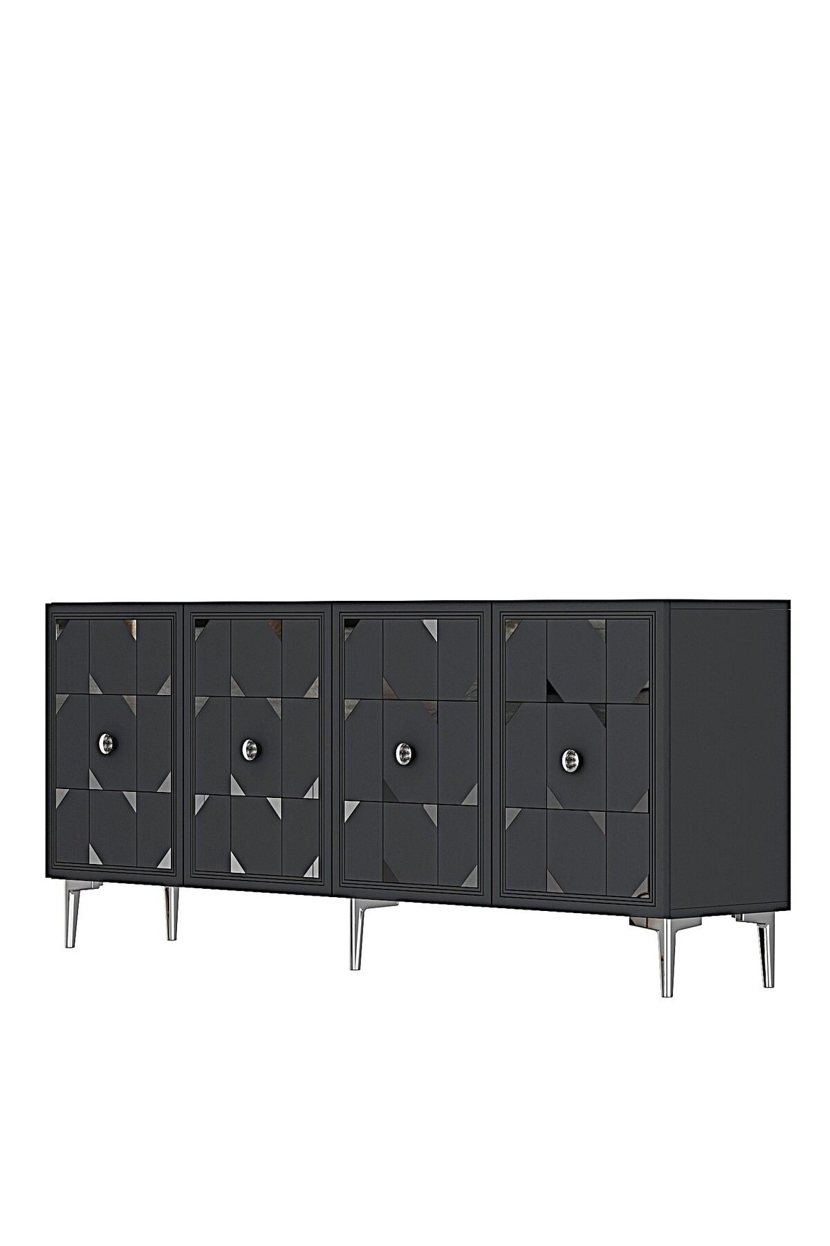 Κονσόλα Μπουφές 180x75x32 εκ Ανθρακί / Ασημί 555CHM1720