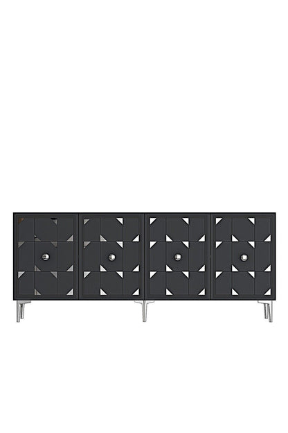 Κονσόλα Μπουφές 180x75x32 εκ Ανθρακί / Ασημί 555CHM1720