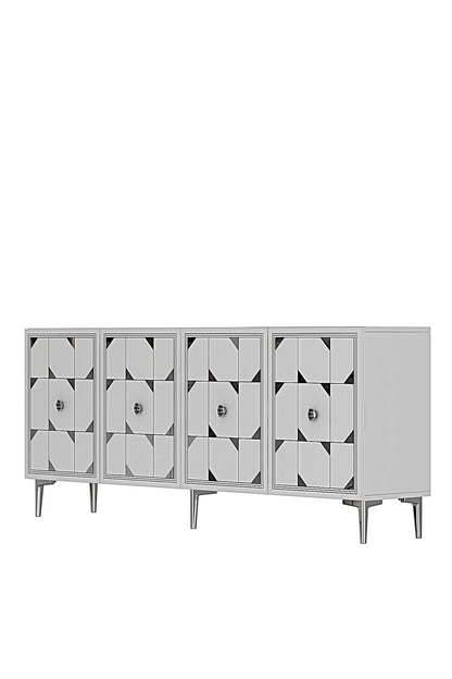 Κονσόλα Μπουφές 180x75x32 εκ Λευκό / Ασημί 555CHM1722