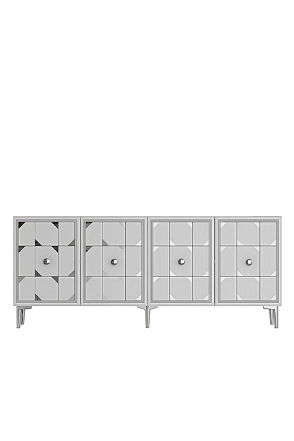 Κονσόλα Μπουφές 180x75x32 εκ Λευκό / Ασημί 555CHM1722