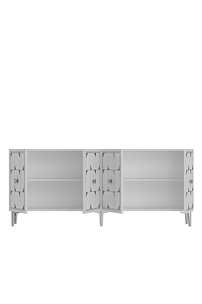 Κονσόλα Μπουφές 180x75x32 εκ Λευκό / Ασημί 555CHM1722